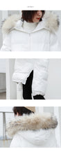 Load image into Gallery viewer, [Clearing the warehouse, killing 366 yuan, no refund, no change] Loose medium-long cap, real wool collar, cotton jacket 3010