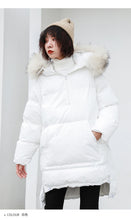 Load image into Gallery viewer, [Clearing the warehouse, killing 366 yuan, no refund, no change] Loose medium-long cap, real wool collar, cotton jacket 3010