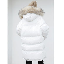 Load image into Gallery viewer, [Clearing the warehouse, killing 366 yuan, no refund, no change] Loose medium-long cap, real wool collar, cotton jacket 3010