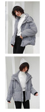 Load image into Gallery viewer, "Clearance seconds kill 228 yuan without refund or change" 2018 winter hooded bread grid down jacket 3005 women