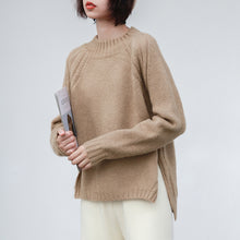 Load image into Gallery viewer, [Clean the warehouse, kill 86 yuan, no refund, no change] Round-collar pullover, pure-color sweater, women's bottom sweater, knitted sweater 265985