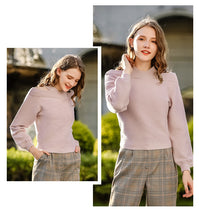 Load image into Gallery viewer, New winter 2008 women's wear pure-color shoulder-open underpants sweater temperament light-ripe knitted sweater 79093