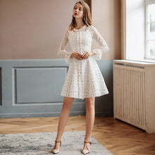 Load image into Gallery viewer, Spring 2019 new brand women's woolen stitching A-shaped vest skirt temperament lady dress 69361