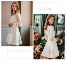 Load image into Gallery viewer, Spring 2019 new brand women's woolen stitching A-shaped vest skirt temperament lady dress 69361