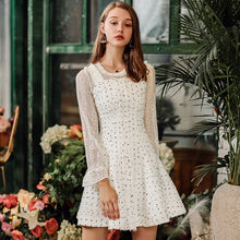Load image into Gallery viewer, Spring 2019 new brand women's woolen stitching A-shaped vest skirt temperament lady dress 69361