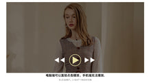 Load image into Gallery viewer, 2018 new brand women's wear round collar pleated skirt with warm temperament and light maturity dress 69377