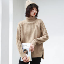 Load image into Gallery viewer, "Clearance seconds kill 86 yuan no refund no change" solid color sweater women's pullover round neck loose base shirt 18407