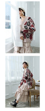 Load image into Gallery viewer, Loose Coloured Flower V-collar Bottom Jacket 851