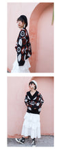 Load image into Gallery viewer, Loose Coloured Flower V-collar Bottom Jacket 851