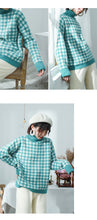 Load image into Gallery viewer, [Clearing the warehouse, killing 68 yuan, no refund, no change] Pullovers, women's loose checked sweaters, fresh knitted sweaters 917
