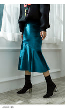Load image into Gallery viewer, Golden velvet fishtail skirt 8886