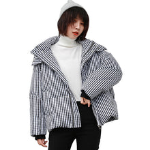 Load image into Gallery viewer, "Clearance seconds kill 228 yuan without refund or change" 2018 winter hooded bread grid down jacket 3005 women