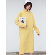 Load image into Gallery viewer, "Clearance seconds kill 86 yuan no refund no change" knitted dress female solid color high collar long sleeve underskirt 8358