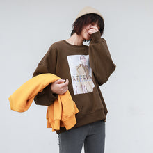 Load image into Gallery viewer, Long-sleeved printed cardigan 88556 with plush and sweater