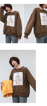 Load image into Gallery viewer, Long-sleeved printed cardigan 88556 with plush and sweater