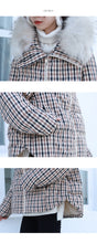 Load image into Gallery viewer, "Clearance seconds kill 436 yuan without refund or change" loose fox fur collar plaid coat down jacket female 3021