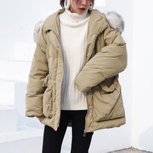 Load image into Gallery viewer, [Clearance Seconds Kill 266 Yuan, No Refund, No Exchange] Fox Wool Collar Loose White Duck Down Jacket Female 3029