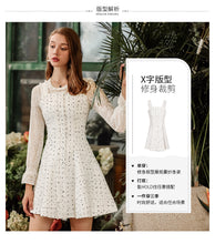 Load image into Gallery viewer, Spring 2019 new brand women's woolen stitching A-shaped vest skirt temperament lady dress 69361