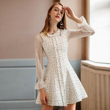 Load image into Gallery viewer, Spring 2019 new brand women's woolen stitching A-shaped vest skirt temperament lady dress 69361