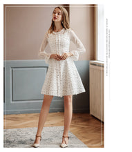 Load image into Gallery viewer, Spring 2019 new brand women's woolen stitching A-shaped vest skirt temperament lady dress 69361