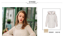 Load image into Gallery viewer, New Winter 2008 Brand Women's Horn Sleeve Pure Colour Pullover Small Shirt Temperament Lady Chiffon Blouse 59073