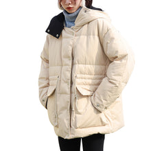 Load image into Gallery viewer, Winter Loose Large Size Bread Dress White Duck Down Dress Female 3050