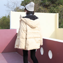 Load image into Gallery viewer, Winter Loose Large Size Bread Dress White Duck Down Dress Female 3050
