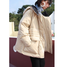 Load image into Gallery viewer, Winter Loose Large Size Bread Dress White Duck Down Dress Female 3050
