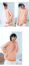 Load image into Gallery viewer, [Clearing the warehouse, killing 68 yuan, no refund, no change] Pullovers, women's loose checked sweaters, fresh knitted sweaters 917
