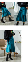 Load image into Gallery viewer, Golden velvet fishtail skirt 8886