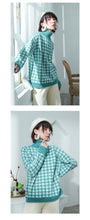 Load image into Gallery viewer, [Clearing the warehouse, killing 68 yuan, no refund, no change] Pullovers, women's loose checked sweaters, fresh knitted sweaters 917