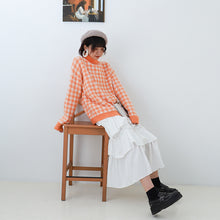 Load image into Gallery viewer, [Clearing the warehouse, killing 68 yuan, no refund, no change] Pullovers, women's loose checked sweaters, fresh knitted sweaters 917
