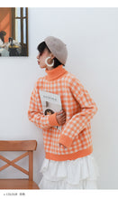 Load image into Gallery viewer, [Clearing the warehouse, killing 68 yuan, no refund, no change] Pullovers, women's loose checked sweaters, fresh knitted sweaters 917