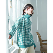 Load image into Gallery viewer, [Clearing the warehouse, killing 68 yuan, no refund, no change] Pullovers, women's loose checked sweaters, fresh knitted sweaters 917