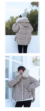 Load image into Gallery viewer, "Clearance seconds kill 436 yuan without refund or change" loose fox fur collar plaid coat down jacket female 3021