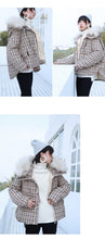 Load image into Gallery viewer, "Clearance seconds kill 436 yuan without refund or change" loose fox fur collar plaid coat down jacket female 3021