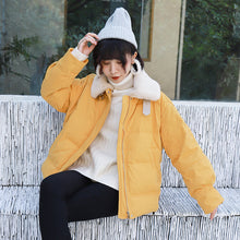 Load image into Gallery viewer, 2018 Winter New ins Korean Short Coat Female cotton-padded jacket Thickened Loose White Duck Down Jacket Female 3037