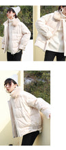 Load image into Gallery viewer, 2018 Winter New ins Korean Short Coat Female cotton-padded jacket Thickened Loose White Duck Down Jacket Female 3037