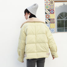 Load image into Gallery viewer, 2018 Winter New ins Korean Short Coat Female cotton-padded jacket Thickened Loose White Duck Down Jacket Female 3037