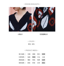 Load image into Gallery viewer, Loose Coloured Flower V-collar Bottom Jacket 851