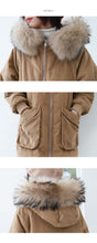 Load image into Gallery viewer, Winter 2018 New Thickened Long Size Knee Down Garment, Big Hair Collar Fox Hair Cap Coat 3053
