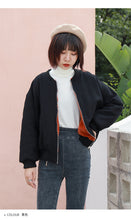 Load image into Gallery viewer, 2018 New Baseball Coat Female Winter Korean Embroidered Short Rabbit Plush Plus Thick Little Jacket 3060