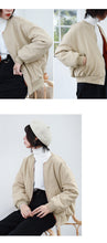 Load image into Gallery viewer, 2018 New Baseball Coat Female Winter Korean Embroidered Short Rabbit Plush Plus Thick Little Jacket 3060