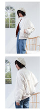 Load image into Gallery viewer, 2018 New Baseball Coat Female Winter Korean Embroidered Short Rabbit Plush Plus Thick Little Jacket 3060
