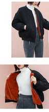 Load image into Gallery viewer, 2018 New Baseball Coat Female Winter Korean Embroidered Short Rabbit Plush Plus Thick Little Jacket 3060