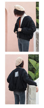 Load image into Gallery viewer, 2018 New Baseball Coat Female Winter Korean Embroidered Short Rabbit Plush Plus Thick Little Jacket 3060