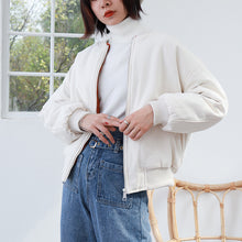 Load image into Gallery viewer, 2018 New Baseball Coat Female Winter Korean Embroidered Short Rabbit Plush Plus Thick Little Jacket 3060