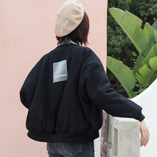Load image into Gallery viewer, 2018 New Baseball Coat Female Winter Korean Embroidered Short Rabbit Plush Plus Thick Little Jacket 3060