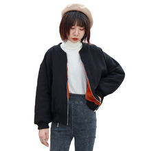 Load image into Gallery viewer, 2018 New Baseball Coat Female Winter Korean Embroidered Short Rabbit Plush Plus Thick Little Jacket 3060