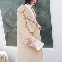 Load image into Gallery viewer, "Clearance seconds kill 216 times without refund or change" fur collar fur inside loose long cotton-padded clothes 3062 women